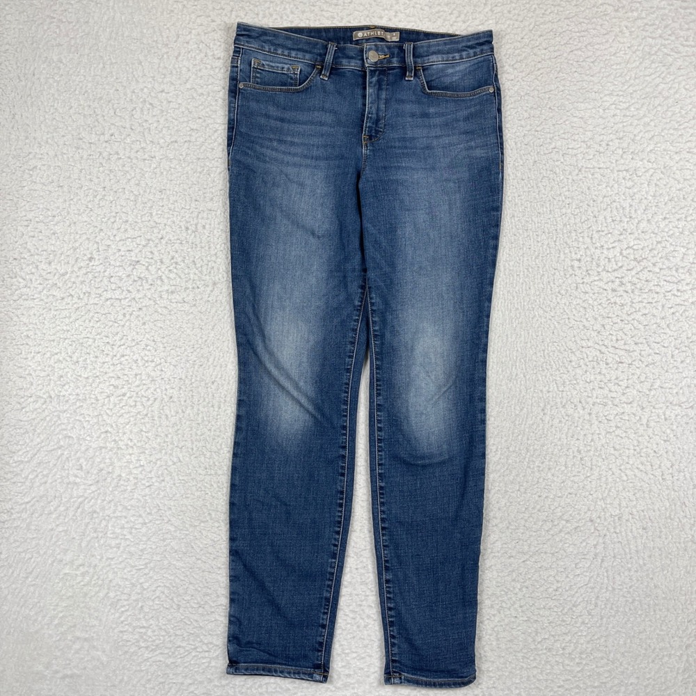 Athleta Sculptek Skinny Jeans Womens 8 Blue‎ Denim Stretch Travel Casual Pants